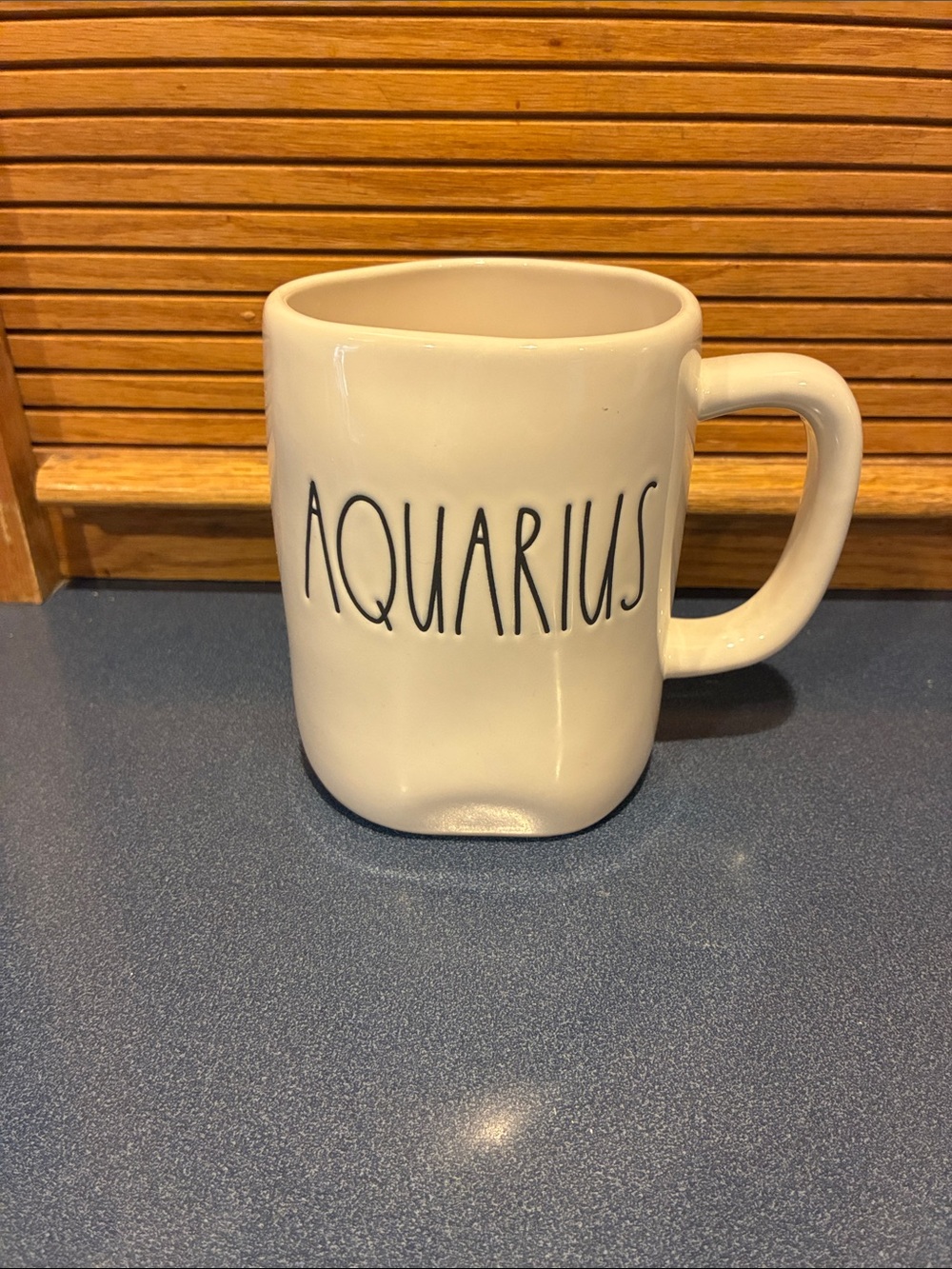 Rae Dunn White "AQUARIUS" Ceramic Mug